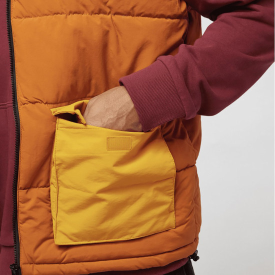 Karl Kani Ανδρικό αμάνικο μπουφάν OG Block Puffer Vest dark red/ ocher/ petrol blue